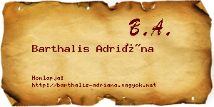 Barthalis Adriána névjegykártya